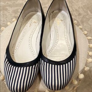 Brooks Brothers Navy and White Striped Flats size 9